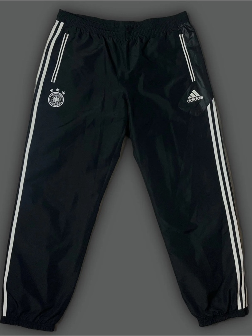 RARE Adidas Germany DFB Original Training Pants Black White 3 Stars NWT Size M/L